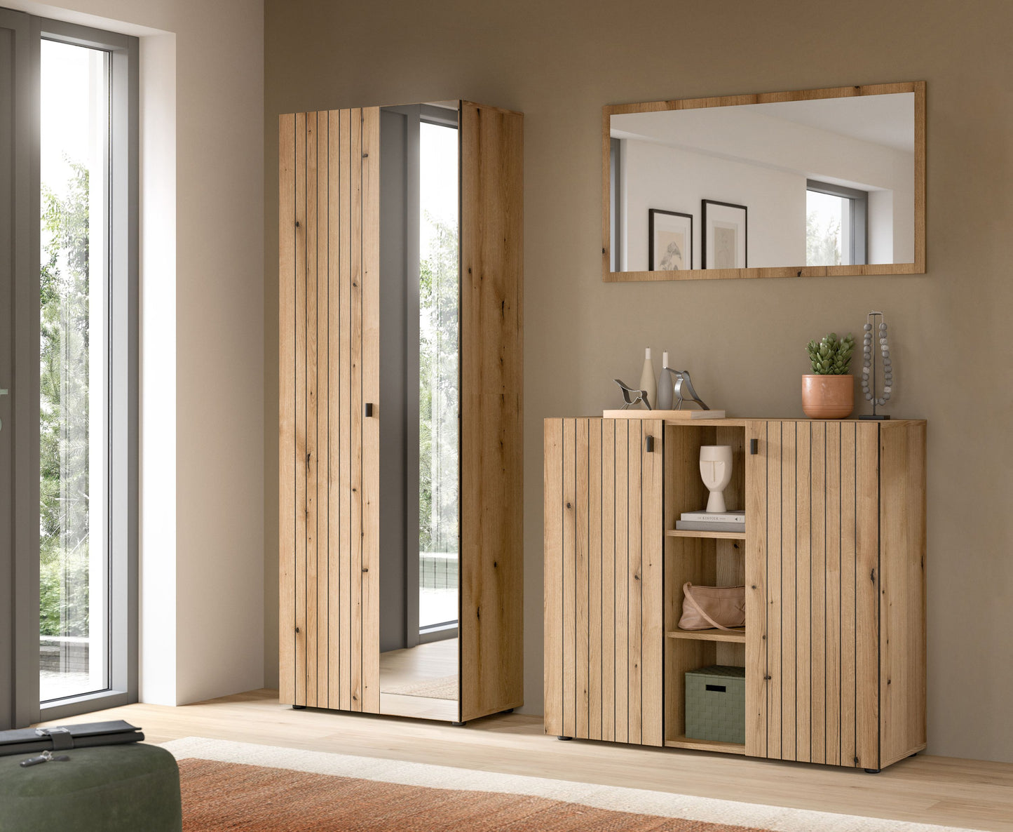 Homes & Jones Garderobe 3-tlg. Garderoben Set, Flurmöbel-Dielenmöbel