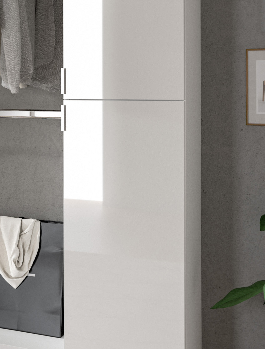 Commode PROJET X (L/H/P : env. 110/85/38 cm) en blanc/blanc brillant