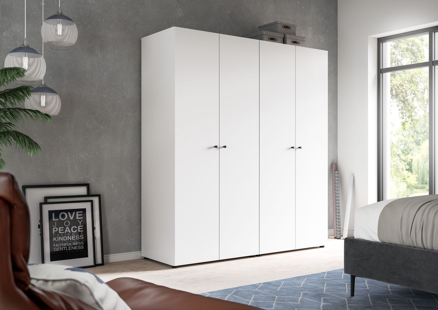 Homes & Jones Kleiderschrank 2tlg 80 cm, Gesamtbreite 160 cm, Universalschrank