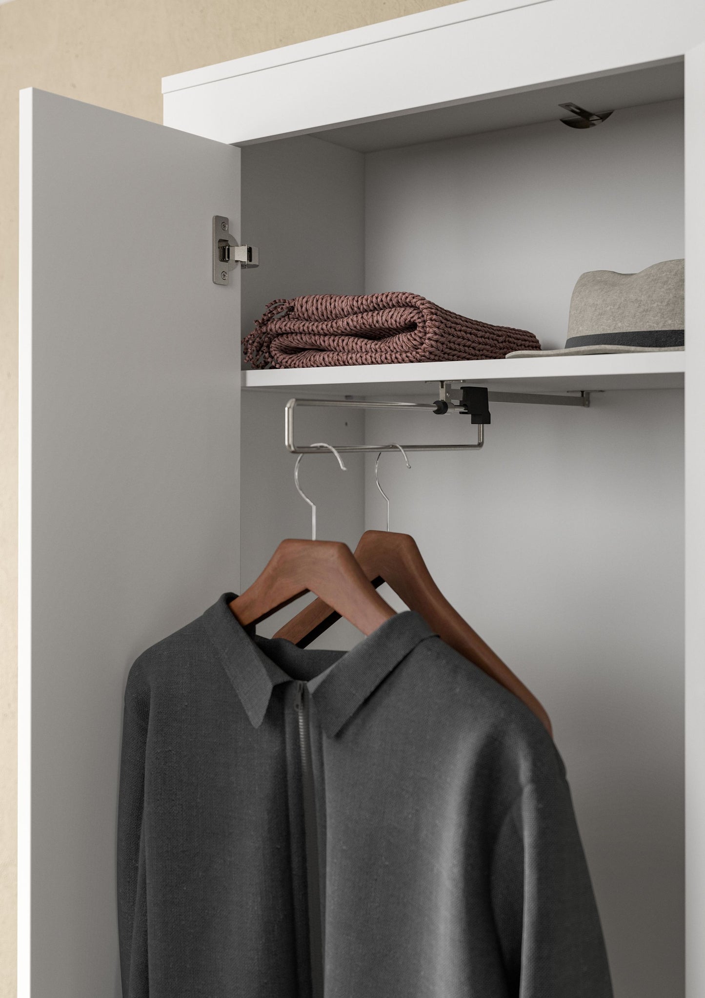 Armoire de vestiaire JAM (L/H/P : env. 64/191/35 cm) en imitation chêne Wotan/blanc