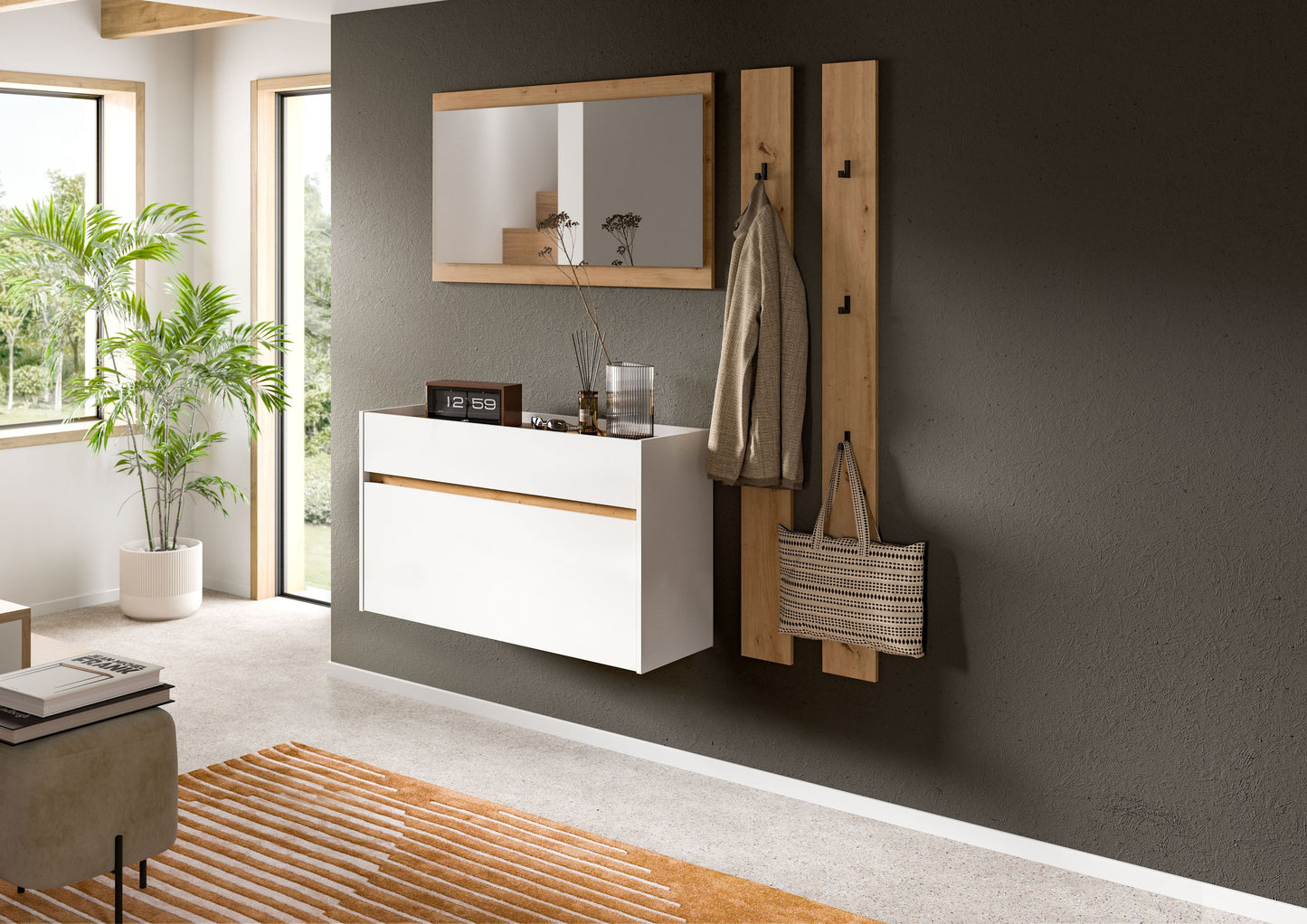 Ensemble de meubles d'entrée DRIVE (L/H/P : env. 172/192/32 cm) en Salbei/Salbei