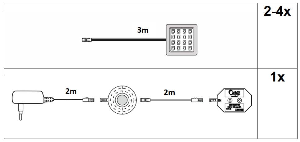 Spot sous meuble BLANC froid, lot de 3 LUMINAIRES (L/H/P : env. 22/8/5 cm) en --/--
