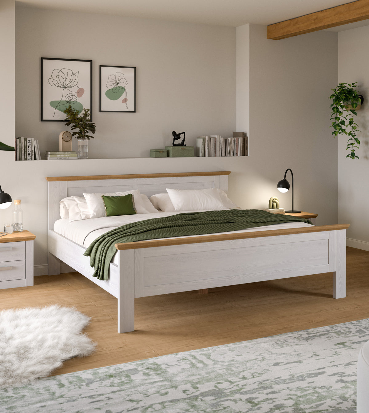 Bed 180x200 VERONA (W/H/D: approx. 189/90/209 cm) in Sibiu Larch replica/Sibiu Larch replica