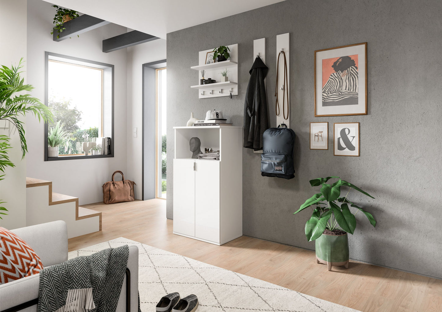 Homes & Jones Paneel weiß geeignet für Garderobe mit Kleiderhaken