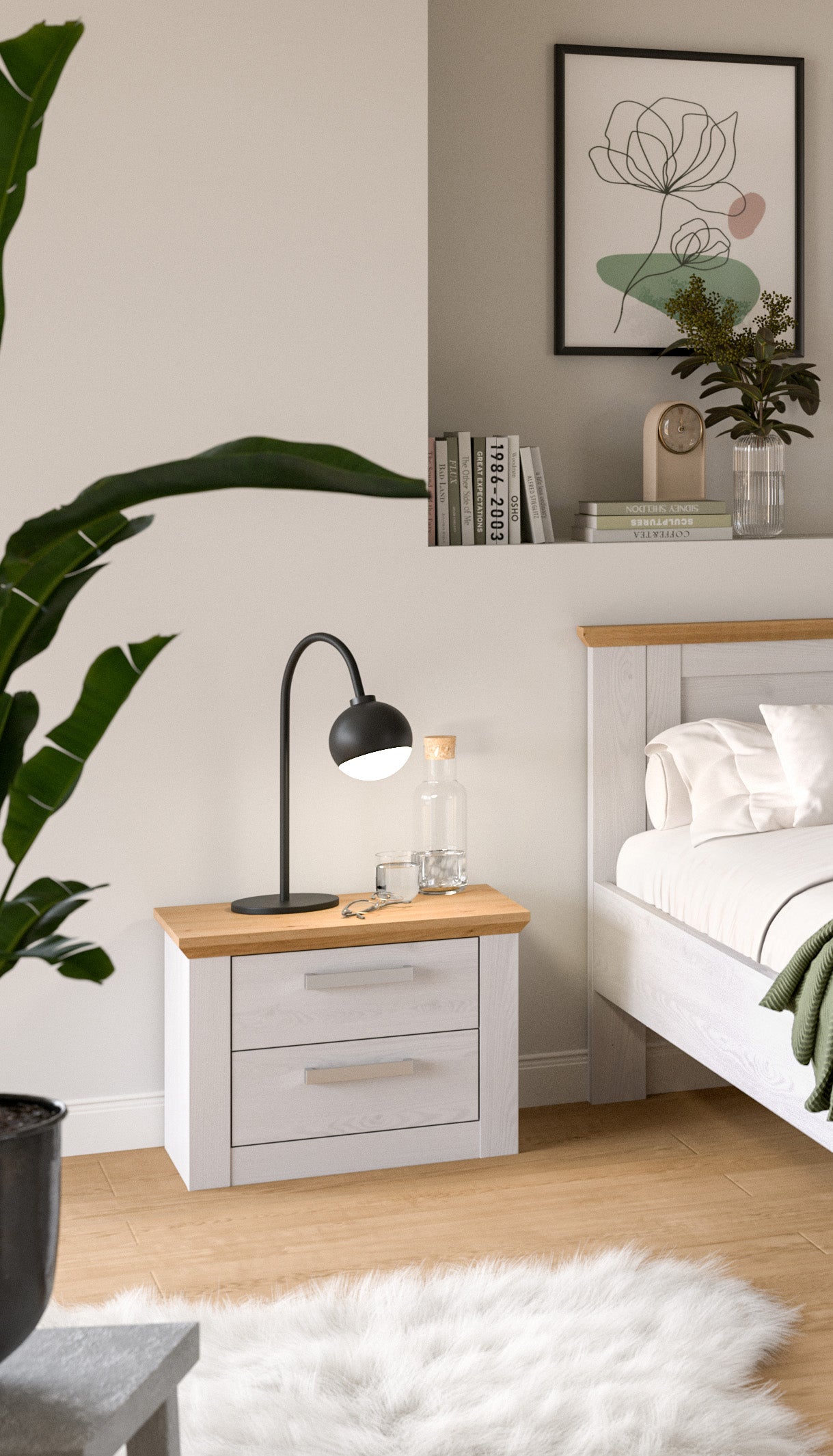 Homes & Jones Nachtkommode-Nako im Landhausstil, für Polsterbetten geeignet