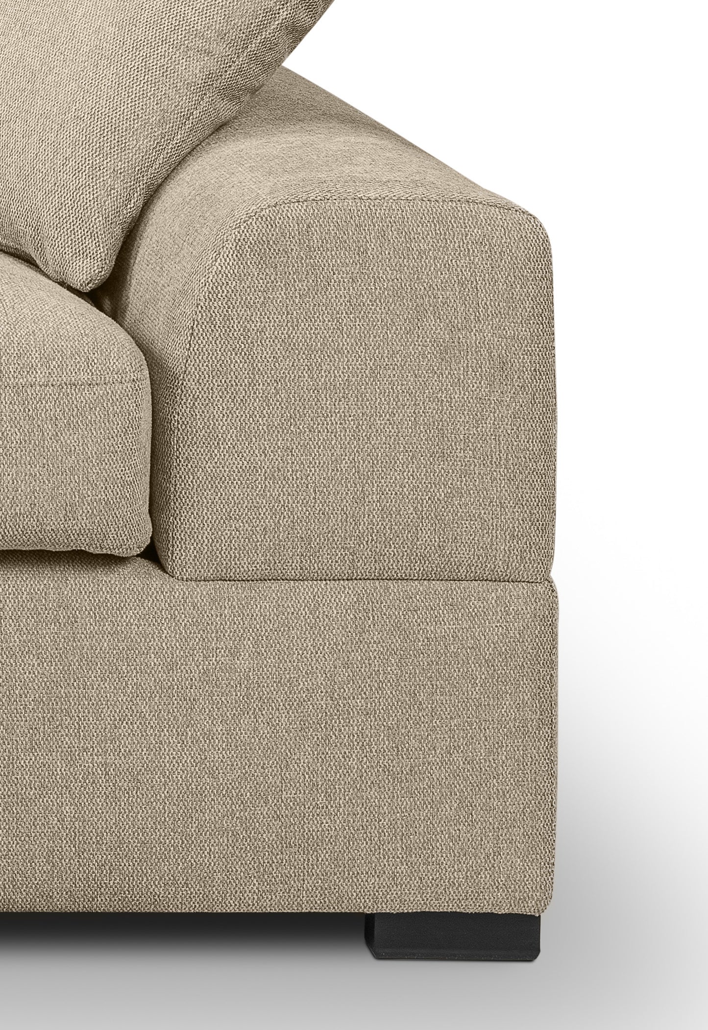 Canapé d'angle Veda – Élégant canapé rembourré en forme de L avec tissu structuré