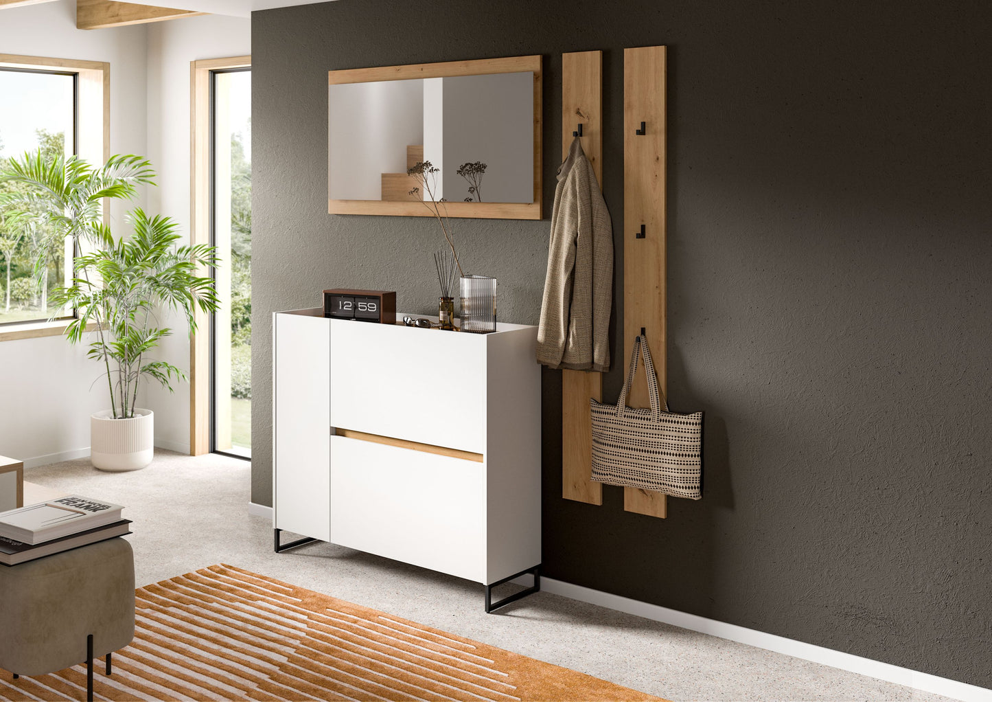 Homes & Jones Garderobe 4-tlg., Garderobenkomplettset, Dielenmöbel-Flurmöbel