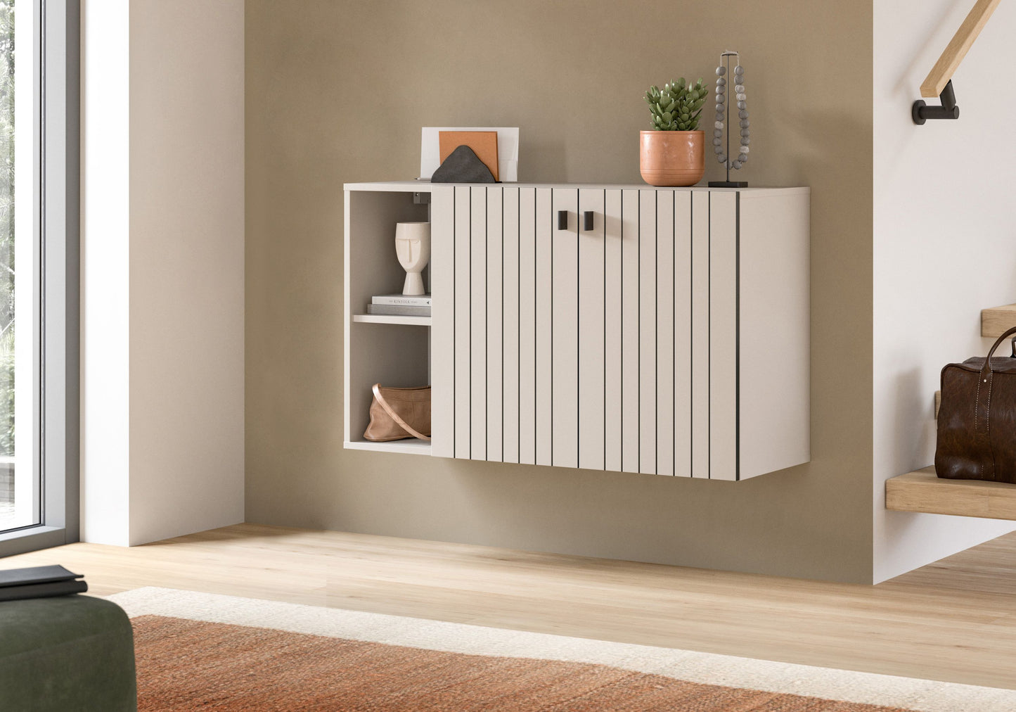 Homes & Jones Garderobenschrank 106 cm breit hängend, Dielenschrank, Flurmöbel