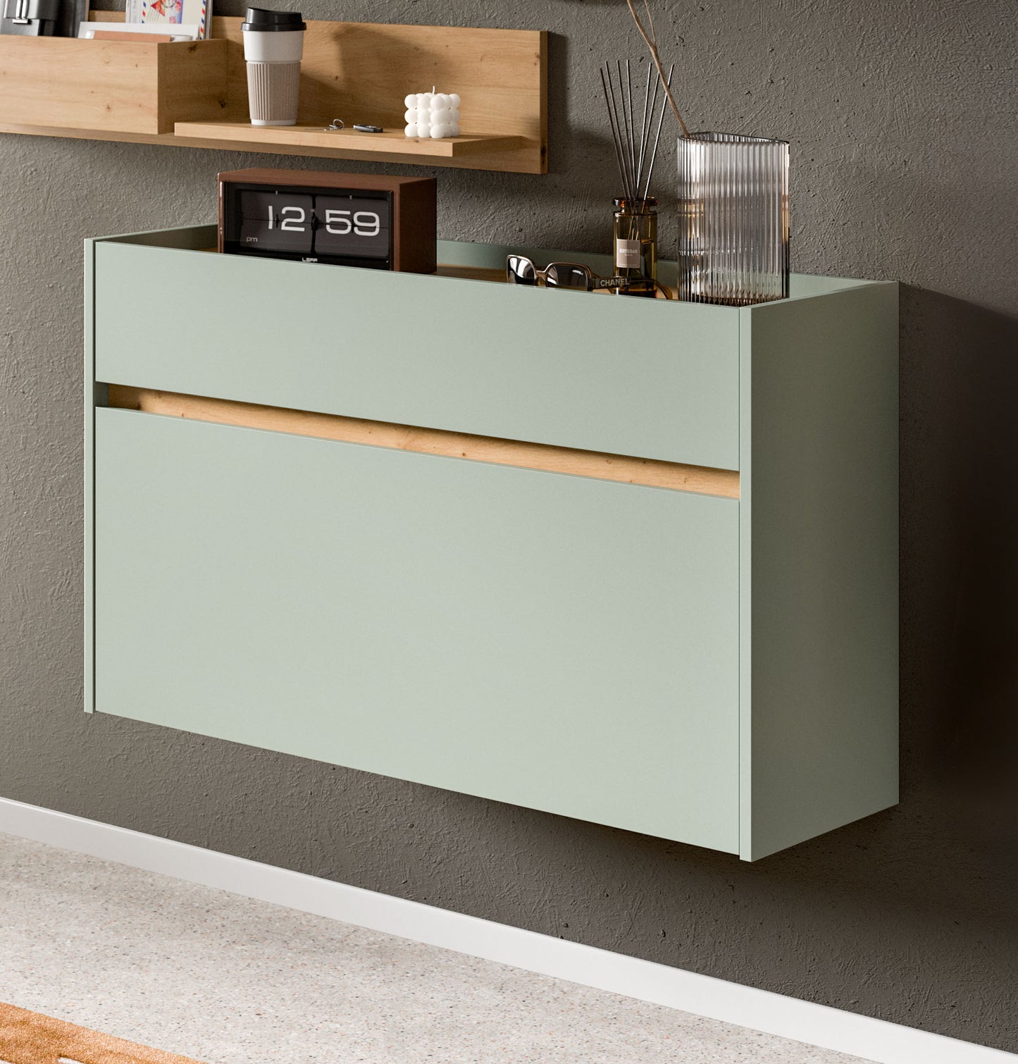 Homes & Jones Schuhschrank 110 cm breit, Garderobenschrank, Kommode, Flurmöbel