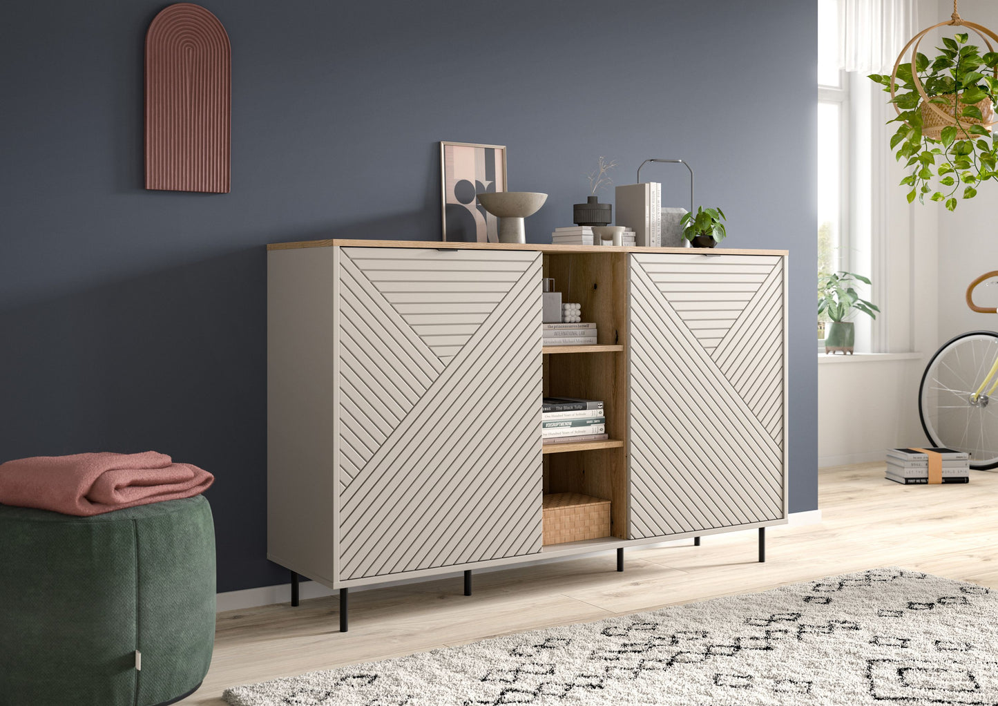 Buffet CAMPUS (L/H/P : env. 154/95/40 cm) en Cachemire/Cachemire