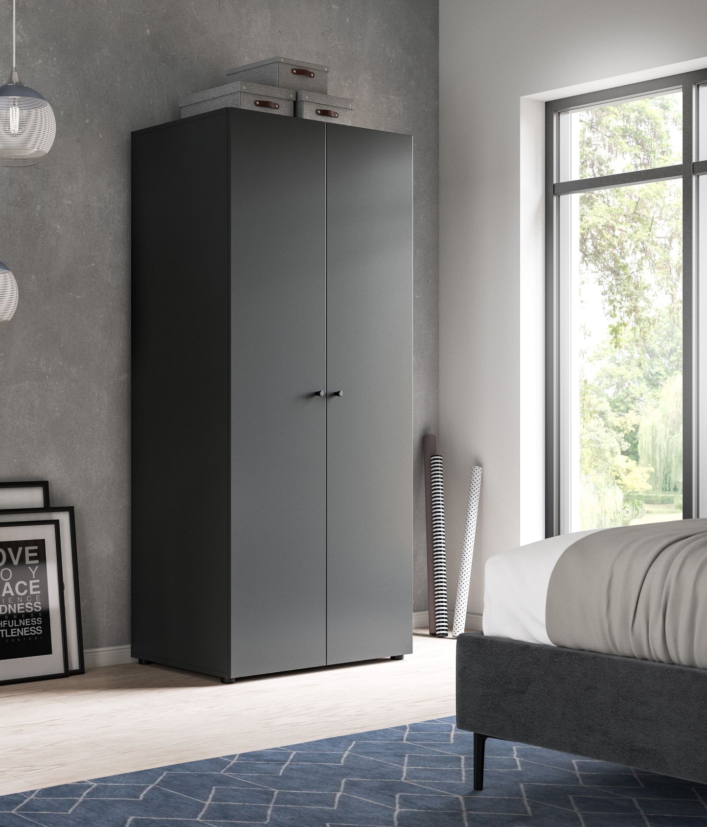Homes & Jones Kleiderschrank 2-trg. 80 cm, Jugendzimmerschrank-Universalschrank