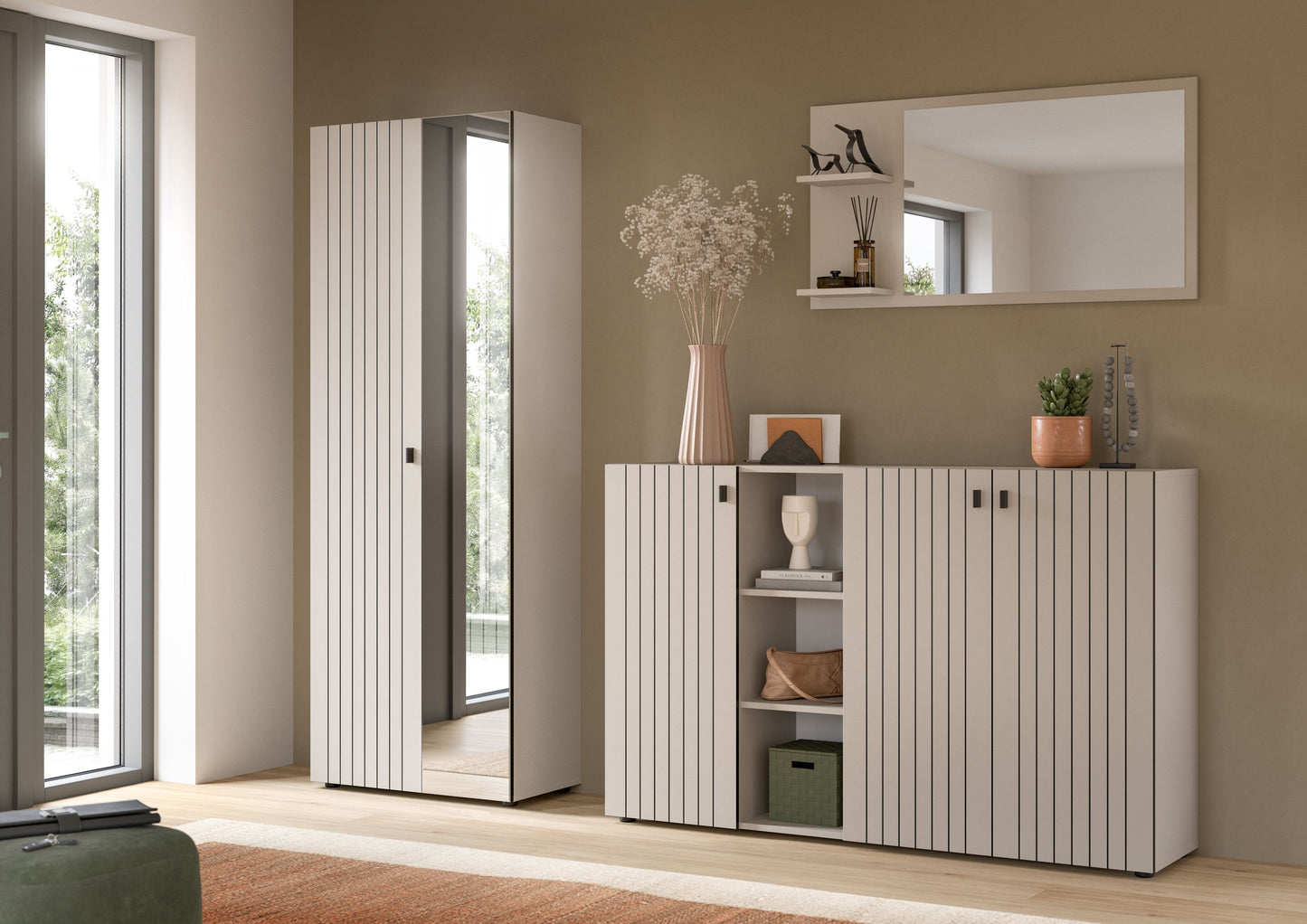 Homes & Jones Garderobe 3-tlg. Garderoben Set, Flurmöbel-Dielenmöbel