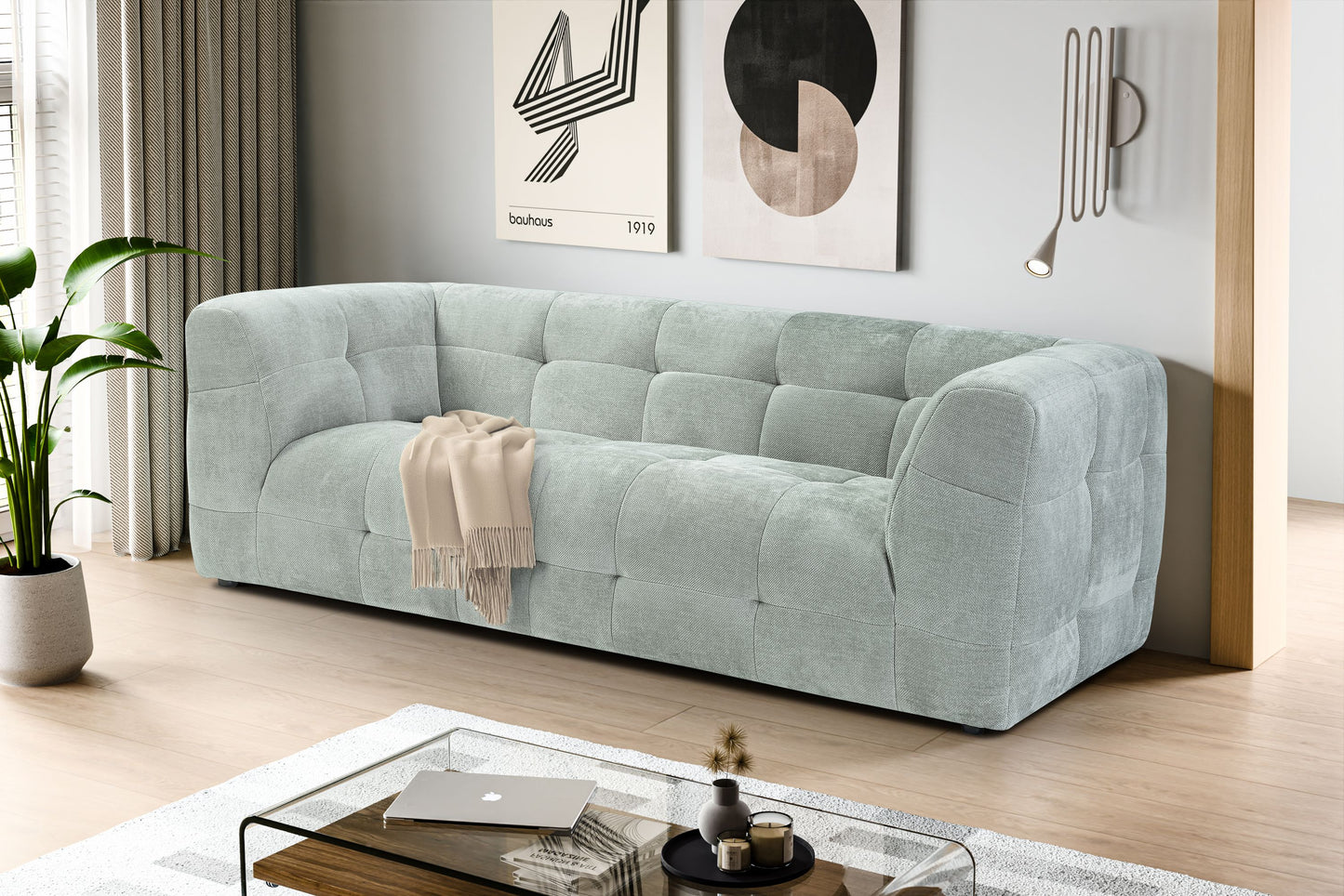 Homes & Jones Sofa 2,5-Sitzer Modernes Polstersofa m. Stoffbezug in Flachgewebe