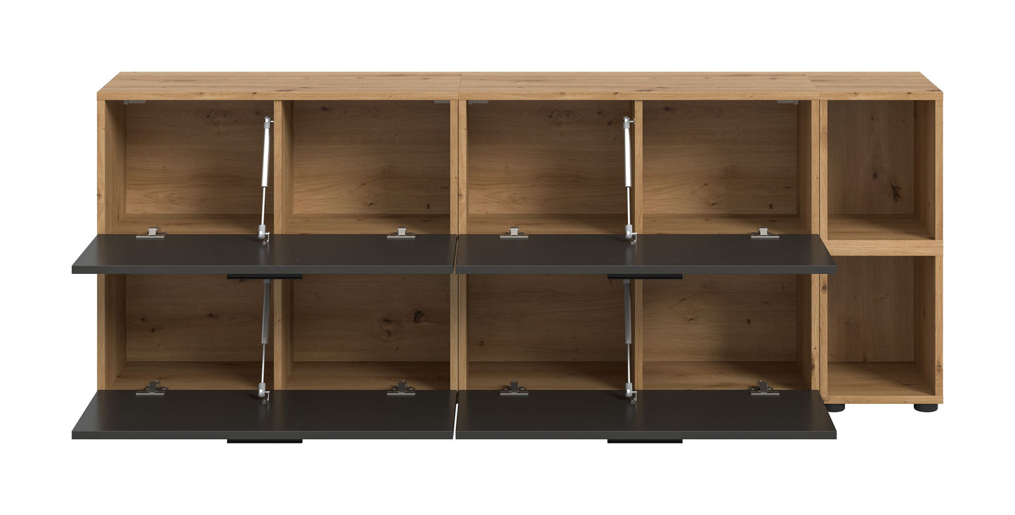 Homes & Jones Wohnwand 2-tlg. TV Möbel Modular Lowboard, Wohnzimmerschrank