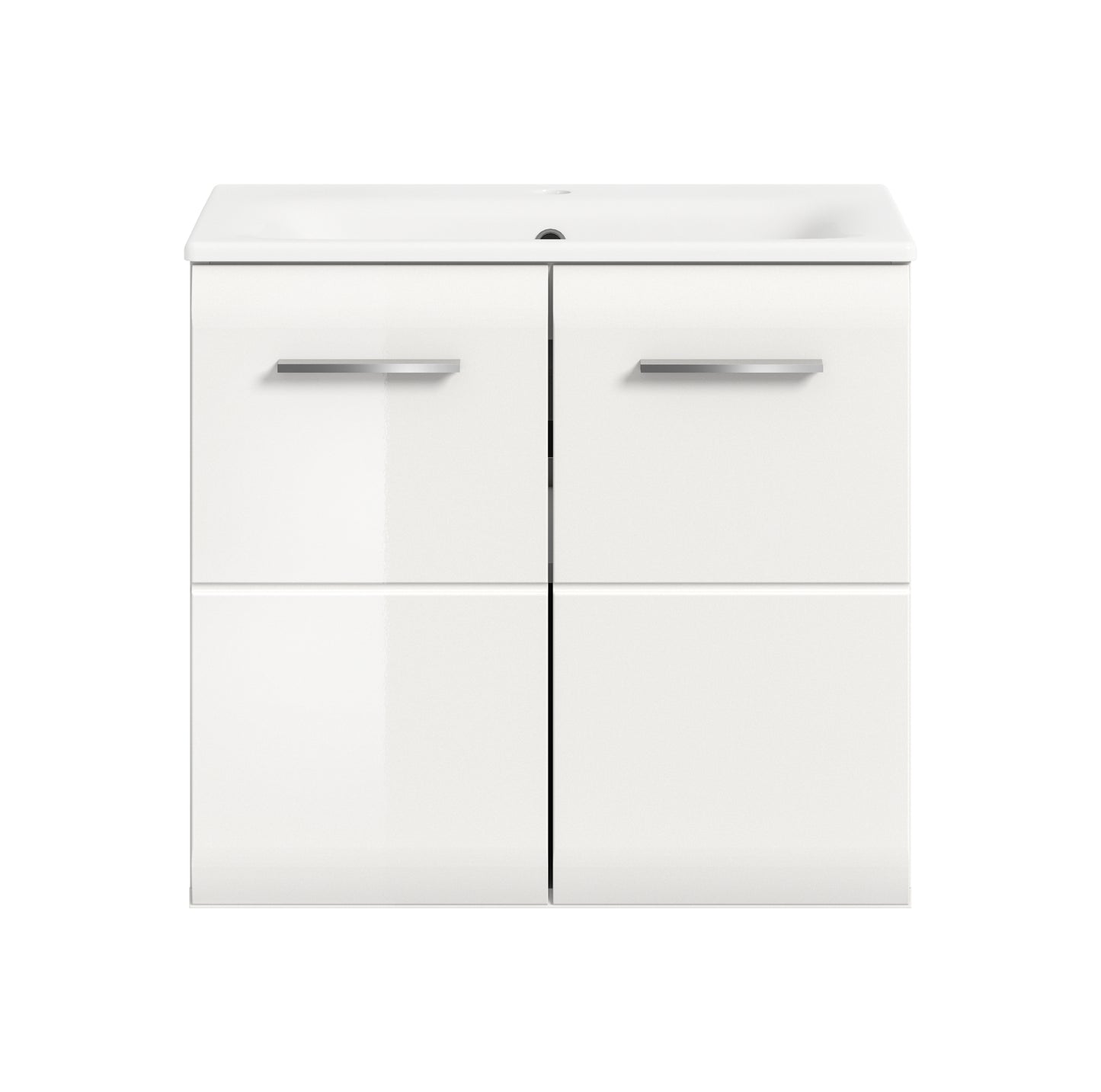 Meuble sous-vasque avec lavabo ICE (L/H/P : env. 60/55/46 cm) imitation chêne Nox/noir mat
