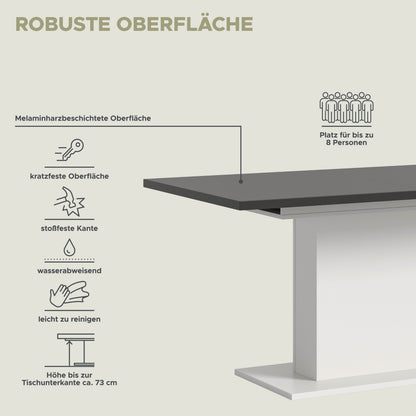 Homes & Jones Esstisch 150x76x90 cm, Esszimmertisch-Tisch mit Säulen Gestell