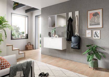 Homes & Jones Garderobensitzbank weiß Hochglanz Front, hängend montierbar