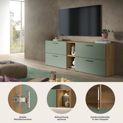 Homes & Jones Wohnwand 2-tlg. TV Möbel Modular Lowboard, Wohnzimmerschrank