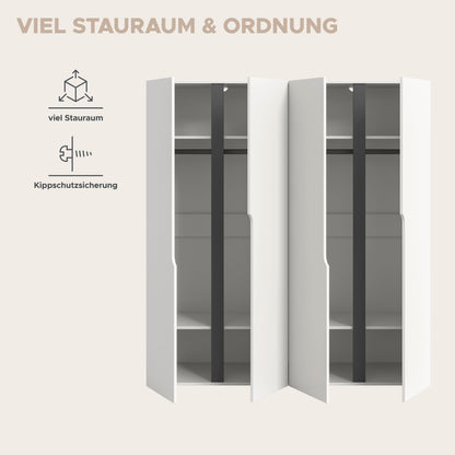Wardrobe combination ANGA (W/H/D: approx. 160/180/51 cm) in anthracite/Artisan oak replica
