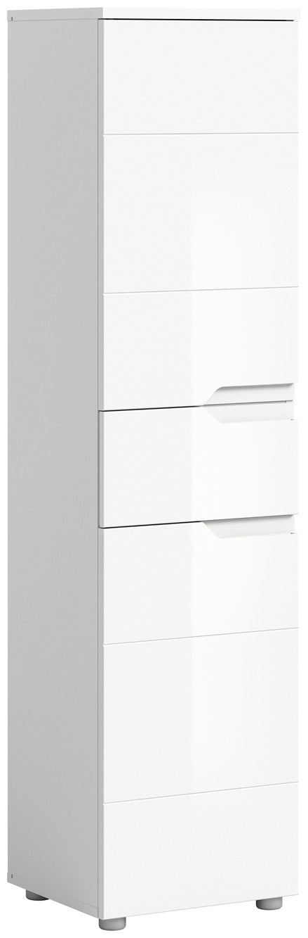 Homes & Jones Badhochschrank weiß Hochglanz Front, Badschrank-Badmöbel