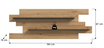Homes & Jones Wandboard mit 2 Ablagen, Wandboard geeignet für Deko oder Küche