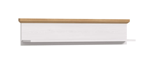 Wandboard im Landhausstil mit Ablage, weiße Front und Holzoberkante