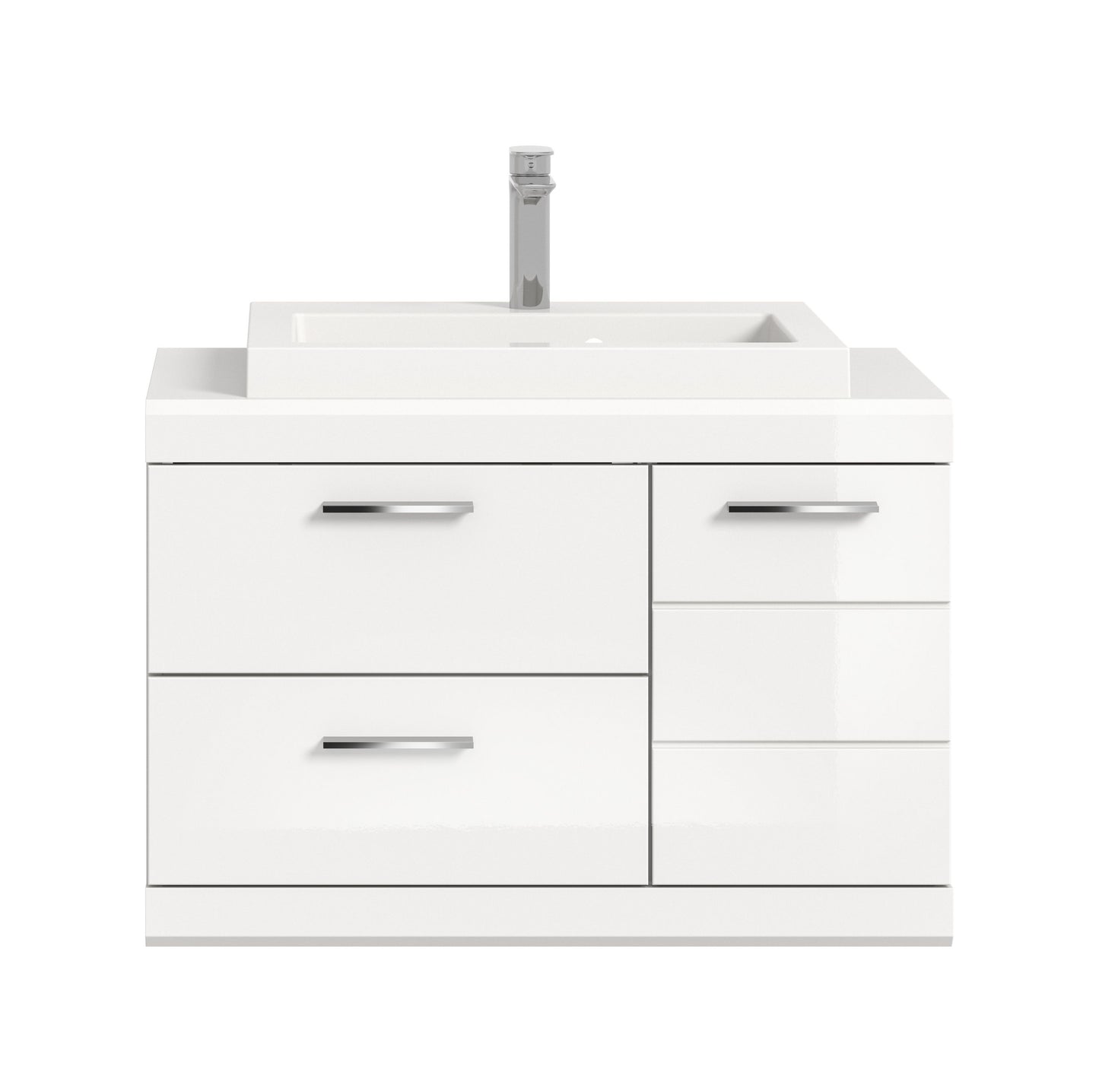 Scout Waschbeckenunterschrank  (B/H/T: 80x65x50 cm) in Weiß hochglanz und Weiß
