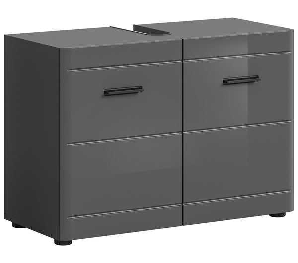 Waschbeckenunterschrank SOFT (B/H/T: ca. 80/56/34 cm) in grau/grau hochglanz