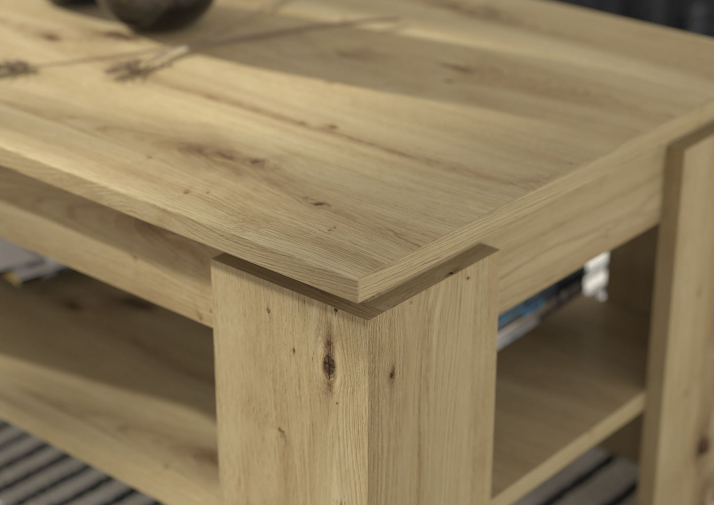 Table basse TITAN (L/H/P : env. 100/45/60 cm) en imitation chêne Artisan/imitation chêne Artisan