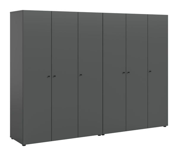 Combinaison de penderies DARWIN (L/H/P : env. 240/176/51 cm) en anthracite/anthracite