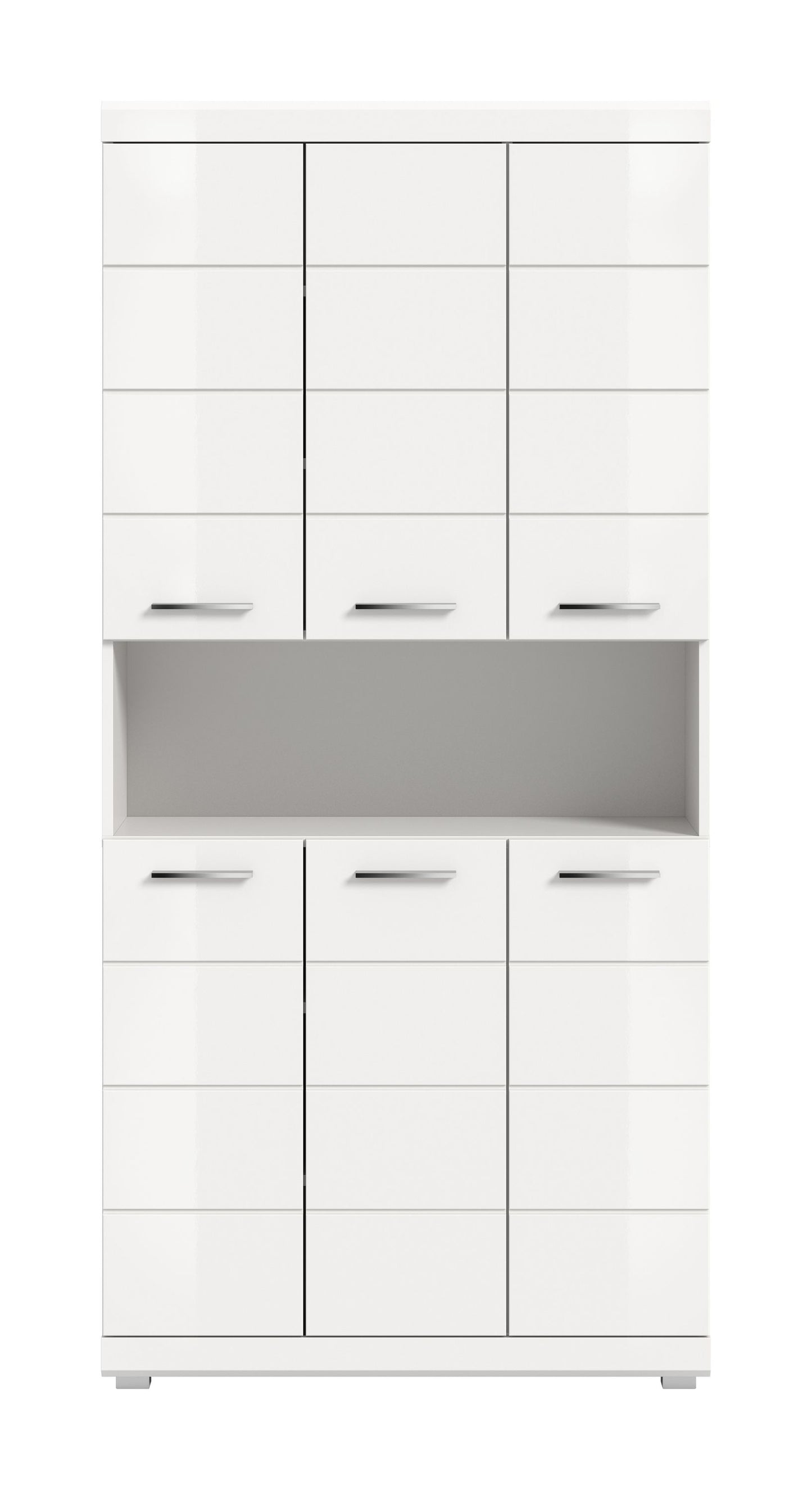 Scout Hochschrank breit  (B/H/T: 90x191x31 cm) in Weiß hochglanz und Weiß