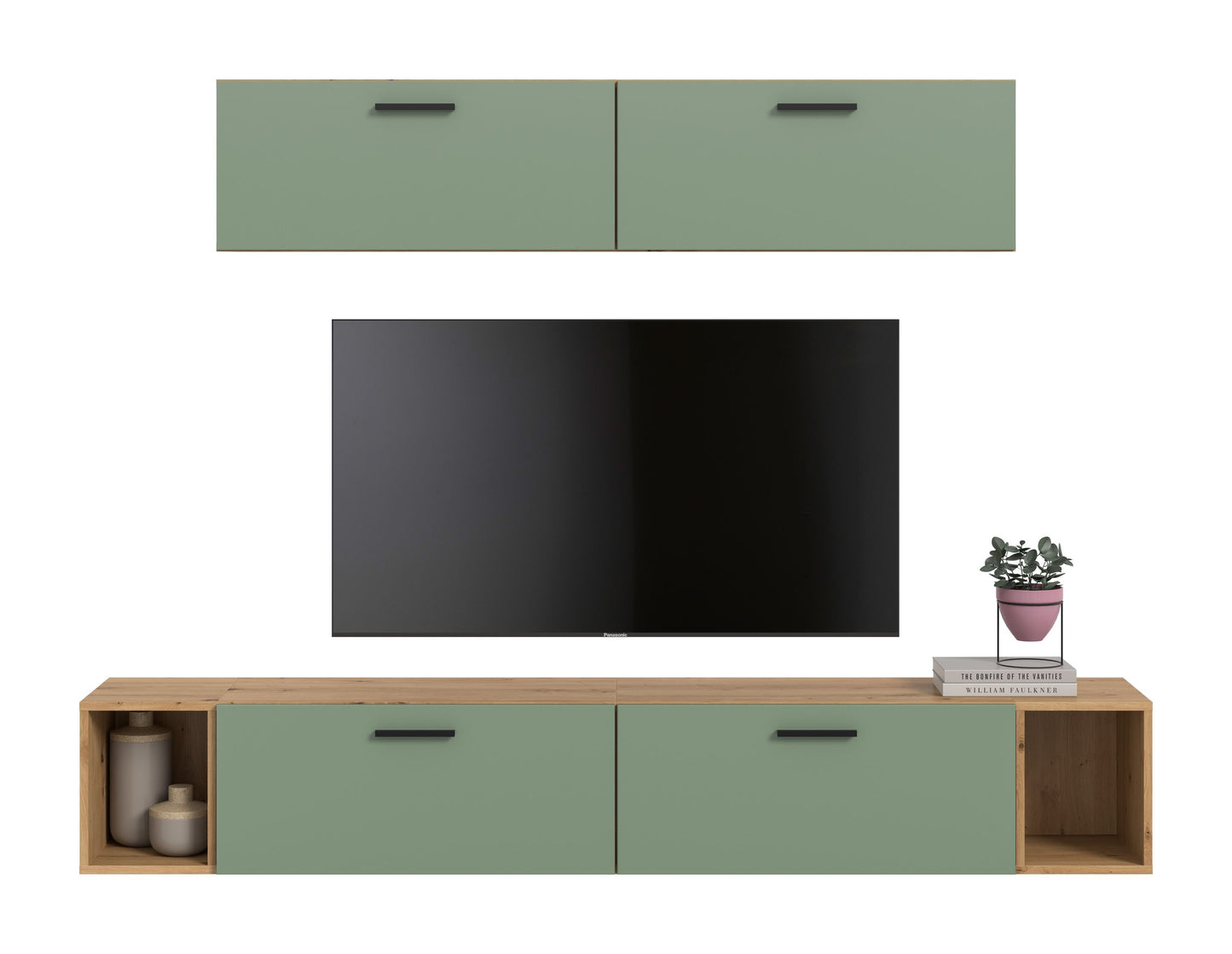 Homes & Jones Wohnwand 2-tlg. TV Möbel Modular Lowboard, Wohnzimmerschrank