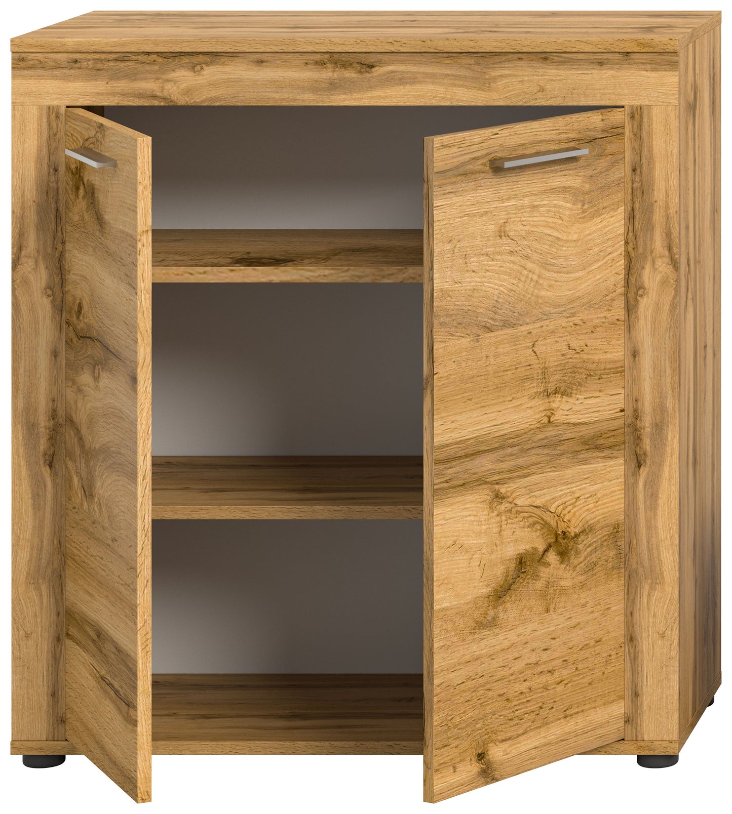 Highboard JAM (L/H/P : env. 80/88/35 cm) en imitation chêne Wotan/gris