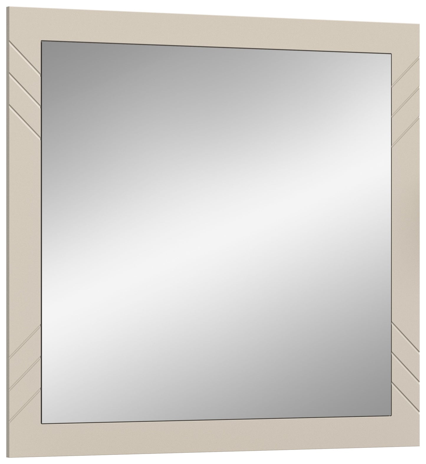 Miroir NOTES (L/H/P : env. 80/80/2 cm) en beige sable/beige sable mat/miroir