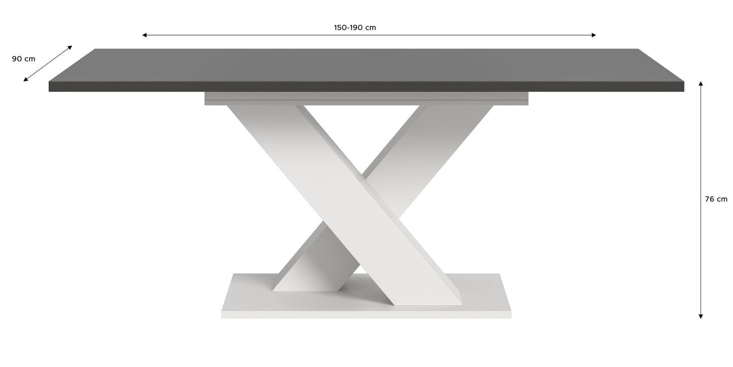 Table de salle à manger MOTION (L/H/P : env. 150/76/90 cm) en blanc/cachemire