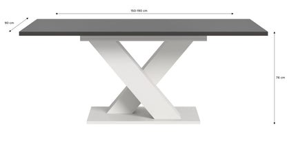 Table de salle à manger MOTION (L/H/P : env. 150/76/90 cm) en blanc/cachemire