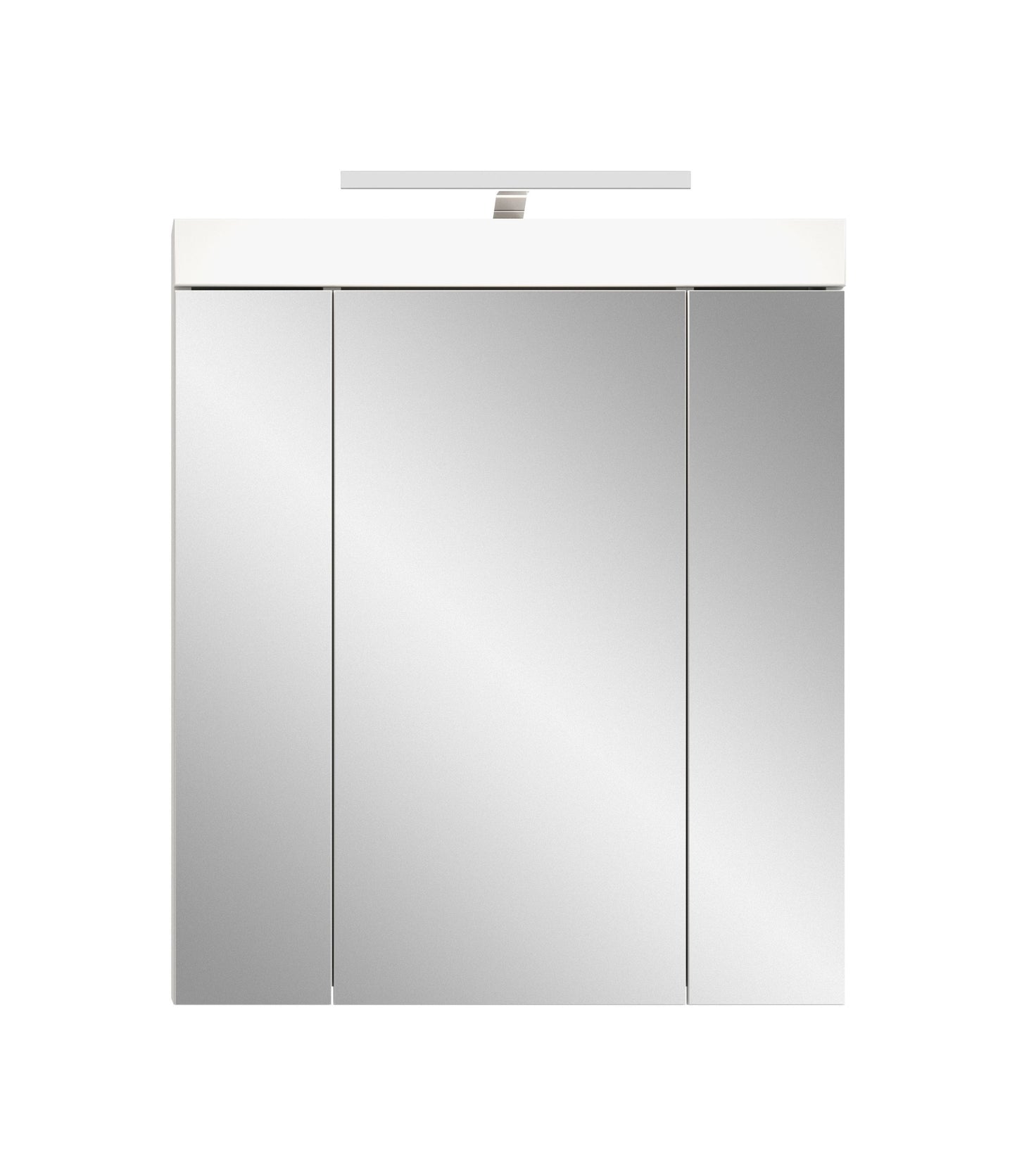 Viana Spiegelschrank inkl. Beleuchtung (B/H/T: 60x70x18 cm) in Spiegelglas und Weiß