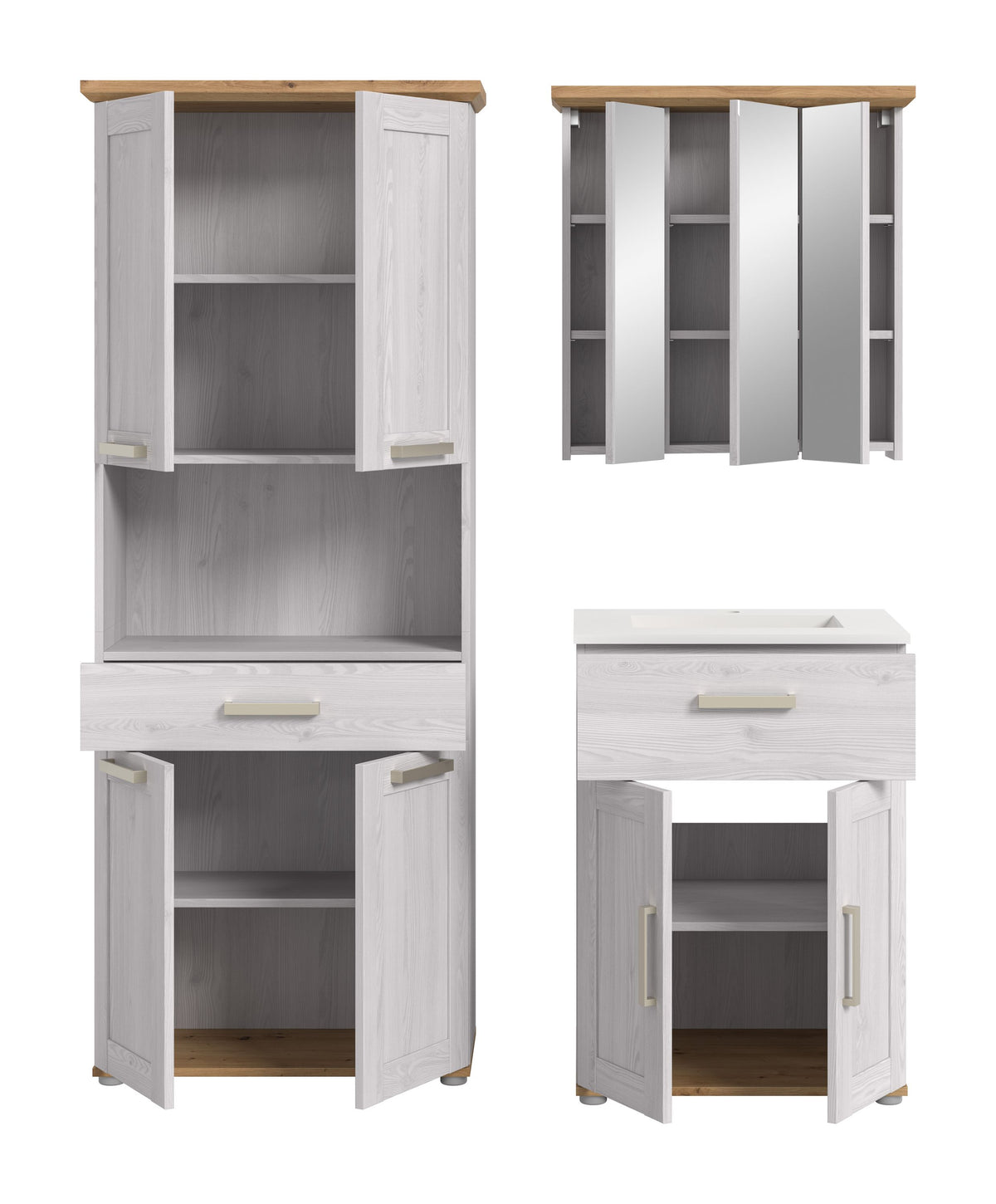 Bathroom Set VERONA (W/H/D: approx. 149/187/45 cm) in Sibiu Larch Reproduction/Sibiu Larch Reproduction