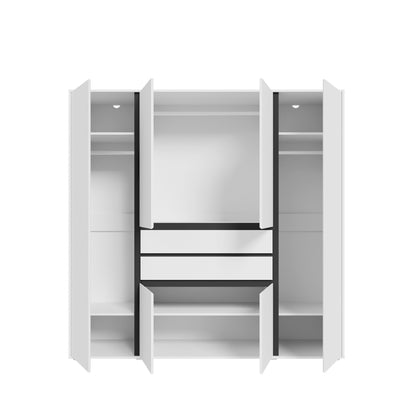 Homes & Jones Kleiderschrank 4trg., Gesamtbreite 197 cm, Universalschrank