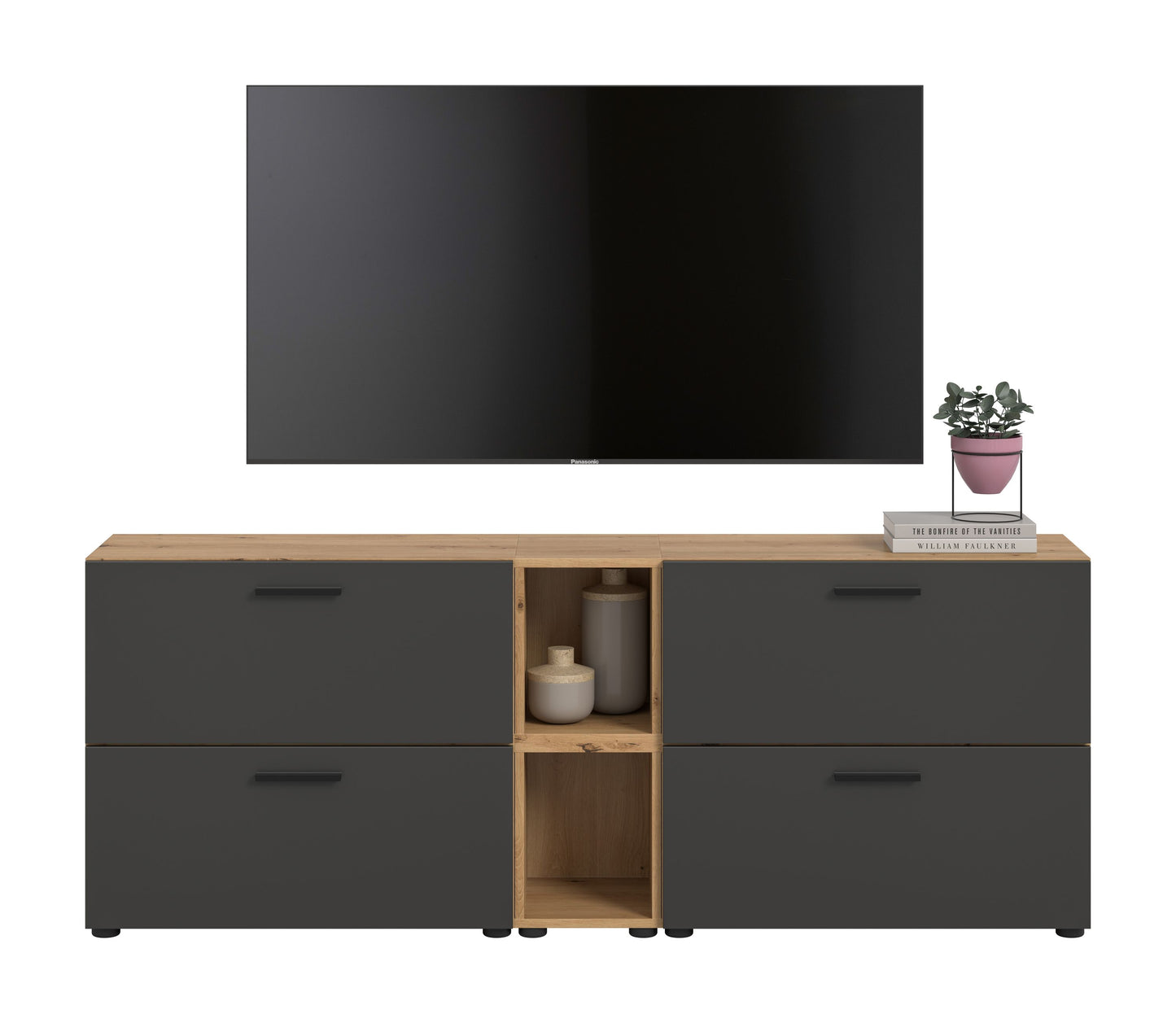 Homes & Jones Wohnwand 2-tlg. TV Möbel Modular Lowboard, Wohnzimmerschrank