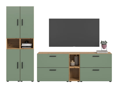 Homes & Jones Wohnwand 4-tlg. TV Möbel Modular Lowboard, Wohnzimmerschrank
