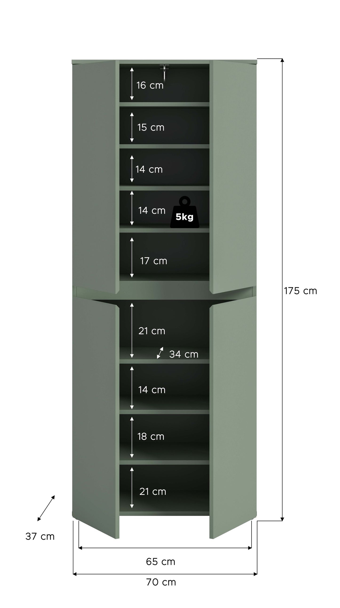 Homes & Jones Universalschrank 70 cm breit,  Mehrzweckschrank, Garderobe, Diele