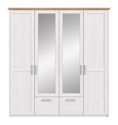 4-Door Wardrobe VERONA (W/H/D: approx. 188/200/61 cm) in Sibiu Larch Replica/Sibiu Larch Replica