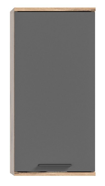 Meuble haut MASON (l/H/P : env. 37/77/24 cm) en imitation chêne Nox/gris basalte