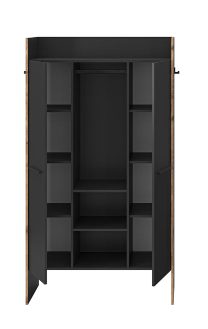 Armoire de vestiaire BUENO (L/H/P : env. 105/189/37 cm) en gris basalte/gris basalte