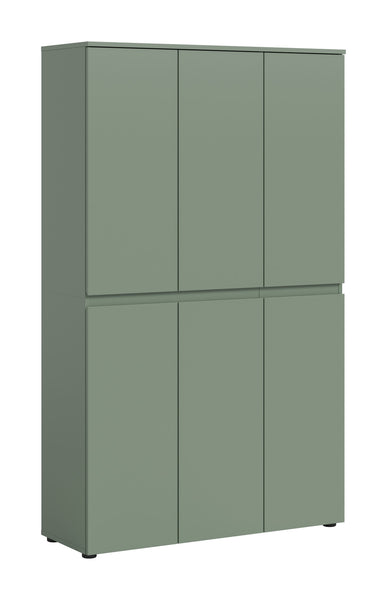 Meuble de rangement universel SCARPA (L/H/P : env. 105/175/37 cm) en vert fumé/vert fumé