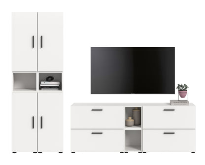 Homes & Jones Wohnwand 4-tlg. TV Möbel Modular Lowboard, Wohnzimmerschrank