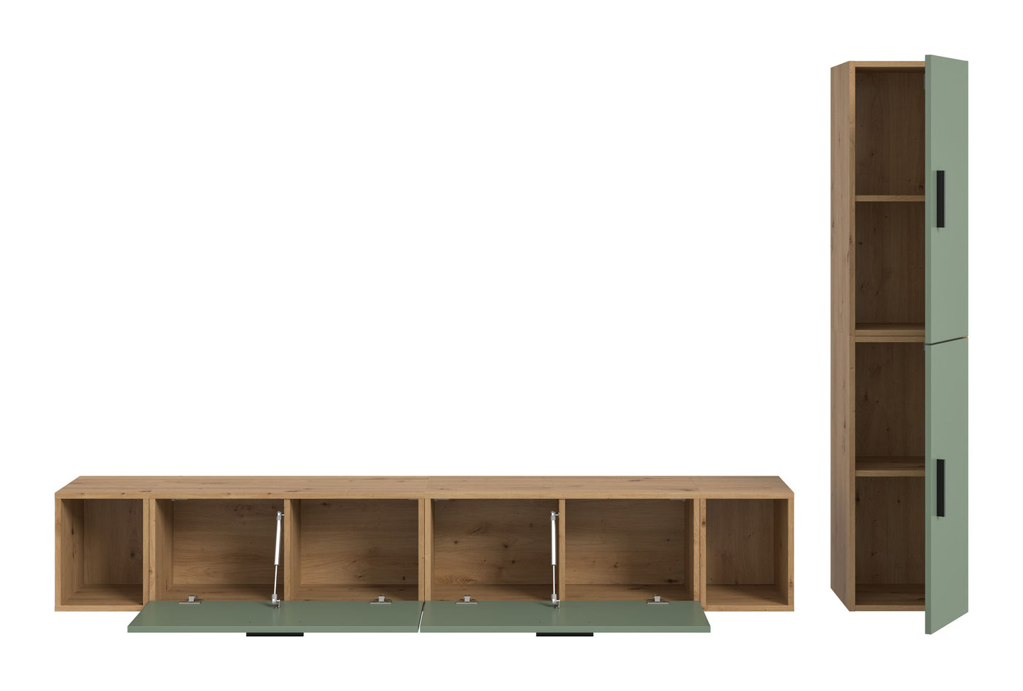Homes & Jones Wohnwand 2-tlg. TV Möbel Modular Lowboard, Wohnzimmerschrank