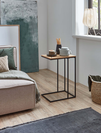 Homes & Jones Beistelltisch mit Tischplatte & schwarzem Metallgestell