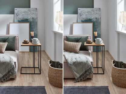 Homes & Jones Beistelltisch mit Tischplatte & schwarzem Metallgestell